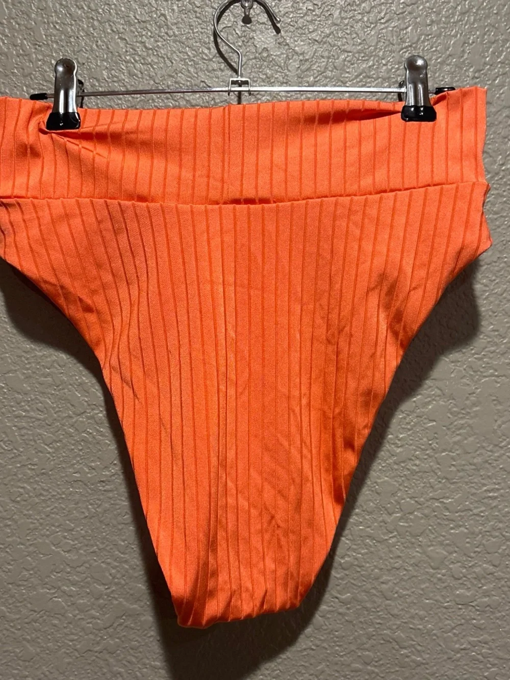 Aerie Orange High Waisted High Leg Cheeky Swim Bottom